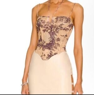 Miaou Aphex Corset Top in Gold Toile Size XL